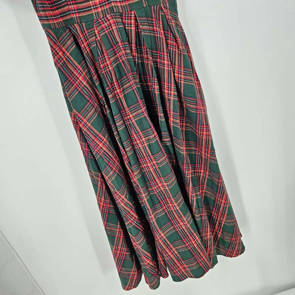 Ivy City Co. Sophia Dress Red Green Plaid Ruffle Eyelet Trim Cottagecore Size 6 - Picture 9 of 11